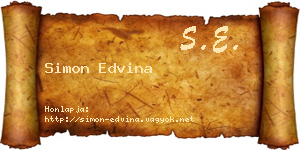 Simon Edvina névjegykártya